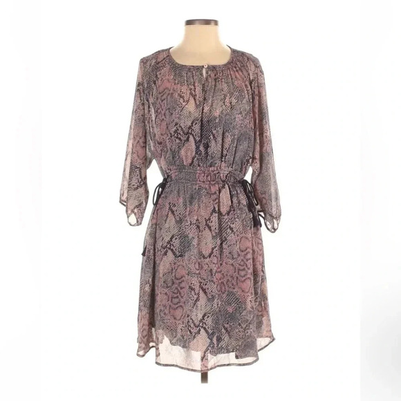 Anthropologie | Floreat | Mauve Zahara Snake Print Dress Women's Size Small S - Picture 7 of 7